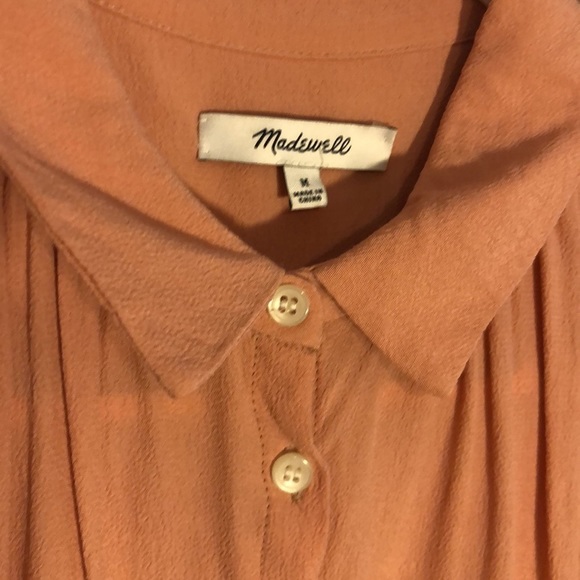 M Madewell Central Drapey Shirt 100% viscose and oversized fit. Peachy pink. EUC - Picture 4 of 14